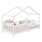 Cama Casinha Montessoriana Solteiro Lisan - 100% Madeira Maciça [Grade de Proteção 32cm]