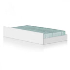 Cama Solteiro Multifuncional com Baú, 2 Gavetas e Auxiliar - 100% Madeira Maciça Branca [Jade Premium]