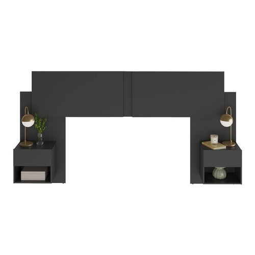 Cabeceira Extensível Casal/Queen com 2 Mesas de Cabeceira - 100% MDF [Kit Completo]