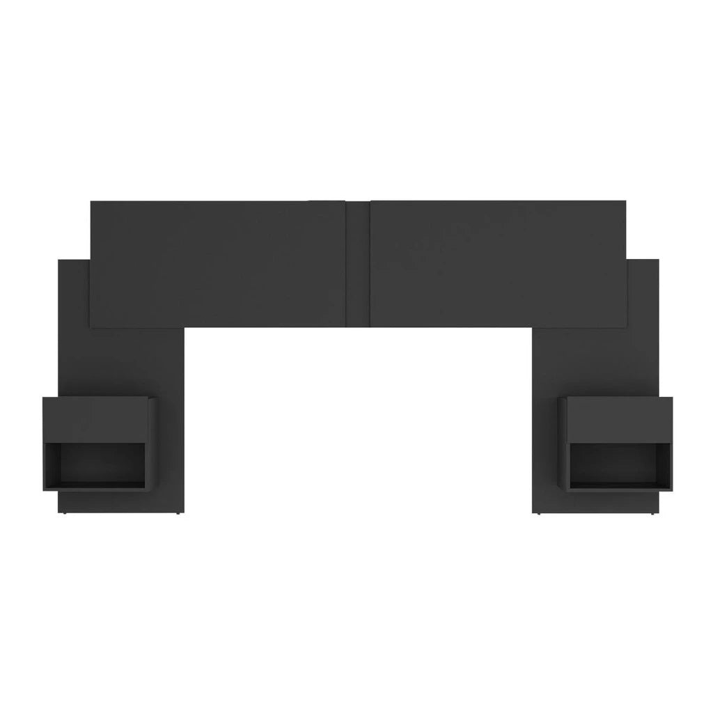 Cabeceira Extensível Casal/Queen com 2 Mesas de Cabeceira - 100% MDF [Kit Completo]