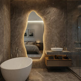 Espelho Orgânico de Chão/Parede Gigante 170x70cm com LED Touch Screen - Vivare Premium [Luz Quente/Fria]