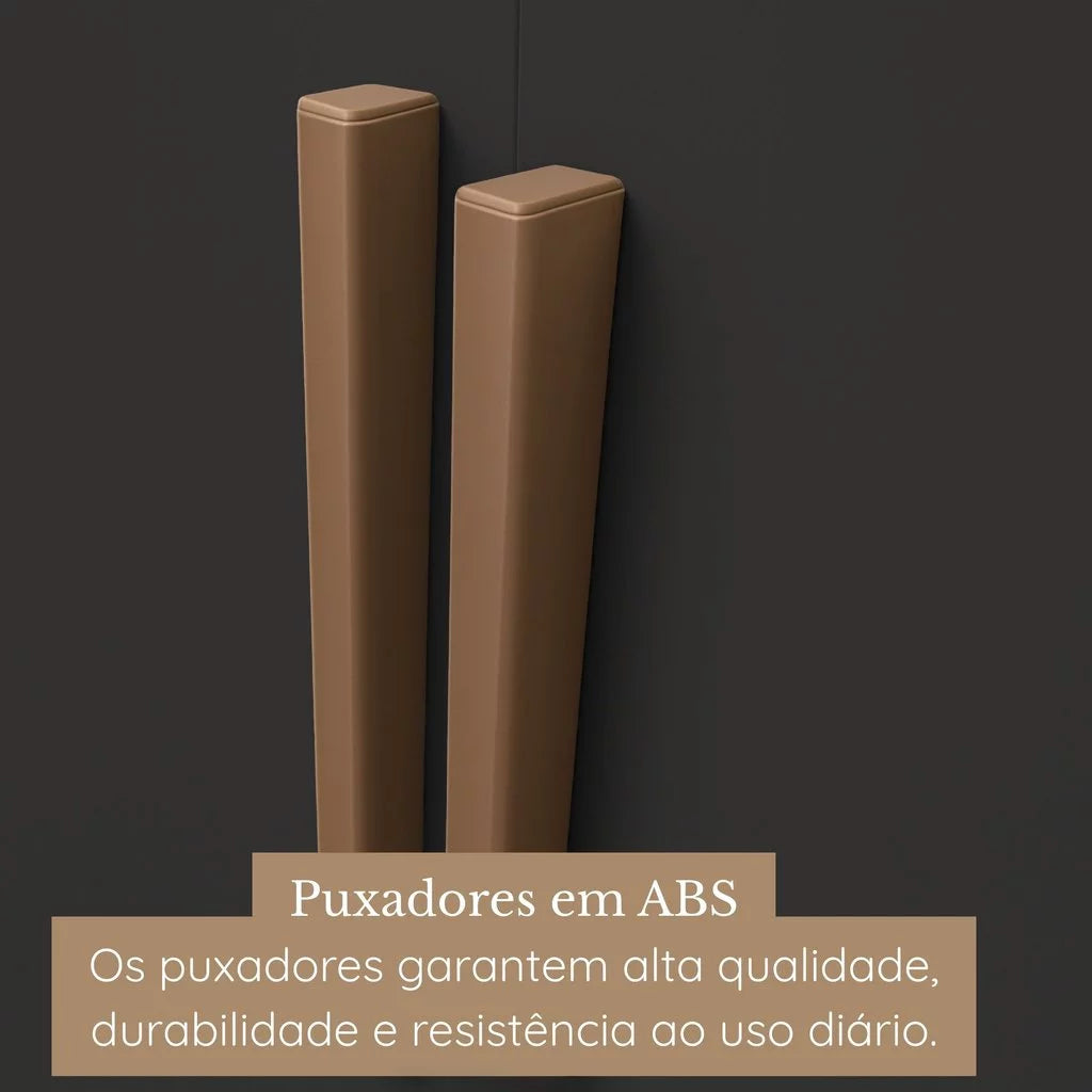 Guarda Roupa Casal 8 Portas 4 Gavetas Paris Espresso Móveis Preto [QUEIMA DE ESTOQUE]