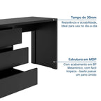Escrivaninha em L ou Reta 140cm 6 Gavetas Preto [PROMOÇÃO]