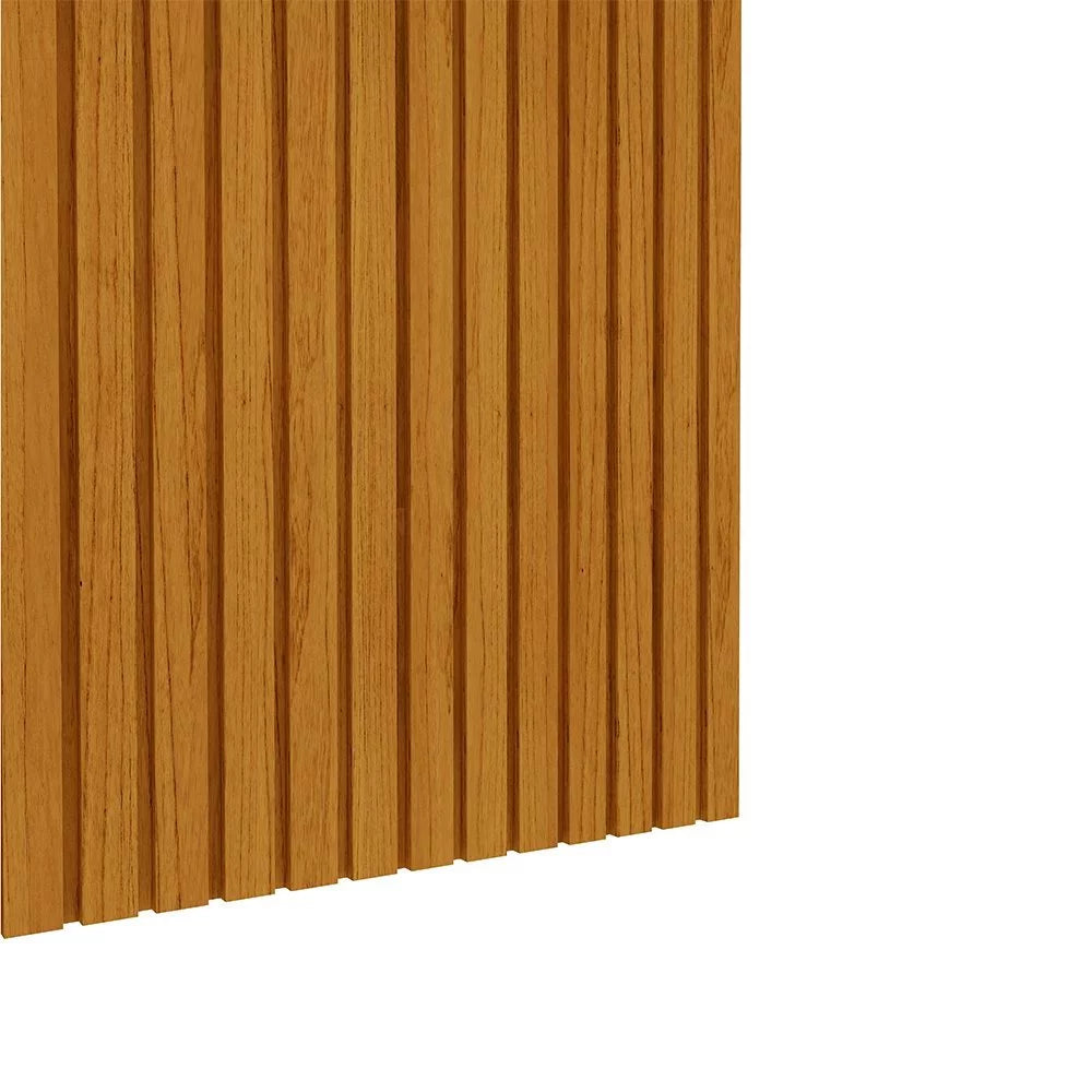 Painel Home Ripado para TV Até 75" com LED e 2 Gavetas - 100% MDF Naturale/Off White [Altura 2.50m]