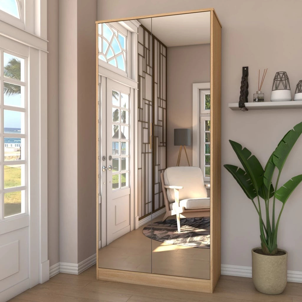 Sapateira Vertical Rubi 2 Portas com Espelho e Gaveta - 100% MDF Branco [15 Pares]